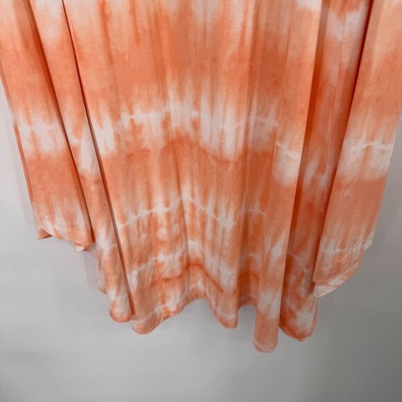 Chicos 2 Tie-Dye Maxi Skirt Size large  Peach  White Long Flowing knit womens - Picture 6 of 9